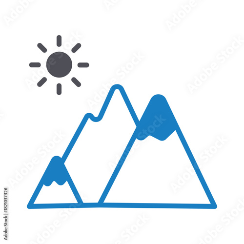 Mountain Range Vector icon which can easily modify or edit