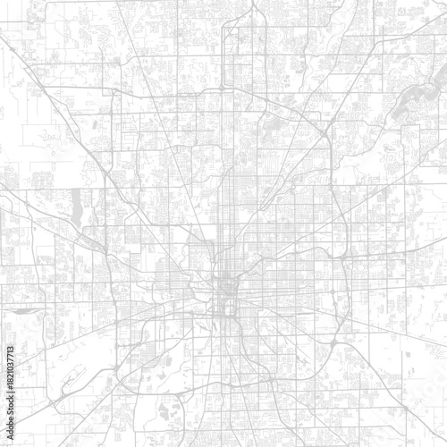 Indianapolis City Map a precise and intricate line drawing of a s blueprint emphasizes the structured order of its urban design, emphasizing refined linework, with balanced composition.