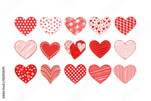 set of hearts, love icon