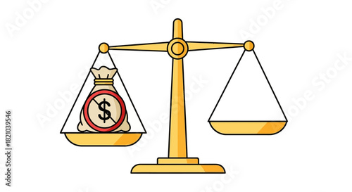 Conceptual depiction of financial balance, representing economic equilibrium in trade scales