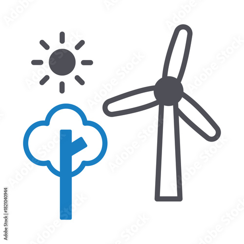 Windmill Vector icon which can easily modify or edit