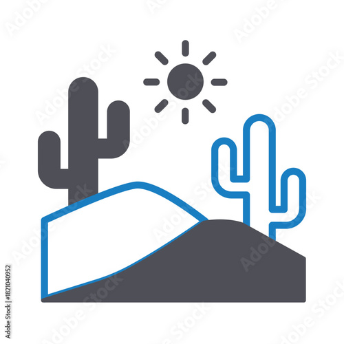 Desert Cactus Vector icon which can easily modify or edit