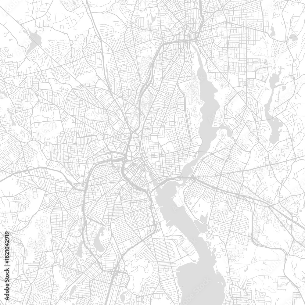 Fototapeta premium Providence City Map navigating the urban core this minimal conveys structured information through clean linework and a subtle monochrome aesthetic begin of sentence, emphasizing refined linework.