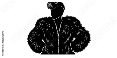 Voluminous Faux Fur Coat Shaggy Texture Winter Silhouette