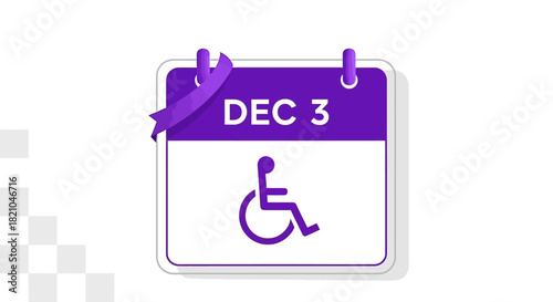 Calendar icon marked December 3rd for International Day of Persons with Disabilities
