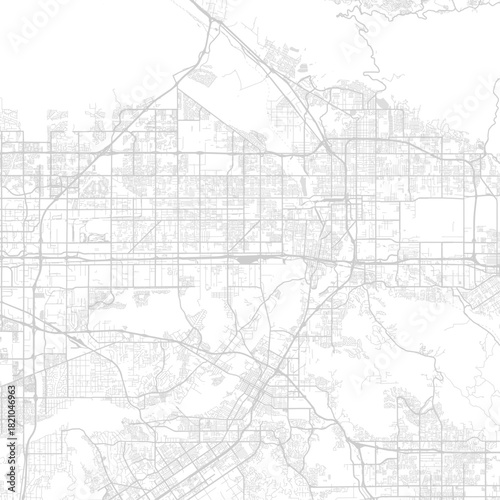 Riverside and San Bernardino Inland Empire City Map a structured urban grid emerges through the subtle and monochromatic blueprint aesthetic begin of sentence, emphasizing refined linework.