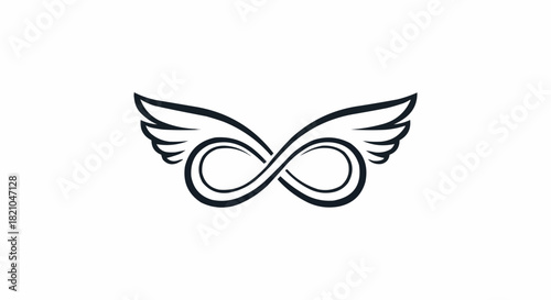 Infinity Symbol with Wings Tattoo Design.