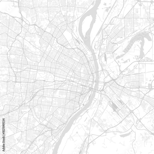 St. Louis City Map a precise and minimal vector blueprint highlights the s underlying structure in subtle monochrome begin of sentence, emphasizing refined linework, with balanced composition.