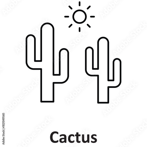 Cactus Vector icon which can easily modify or edit
