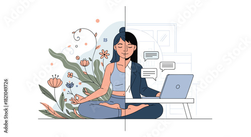 business woman with laptop computer