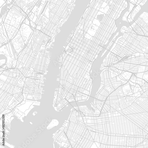 Canvas Print New York City Map this minimalist plan depicts an efficient urban grid rendered in fine precise linework against a clean white background begin of sentence, emphasizing refined linework