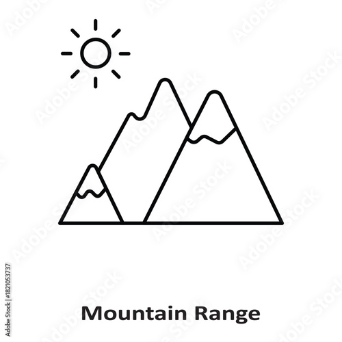 Mountain Range Vector icon which can easily modify or edit