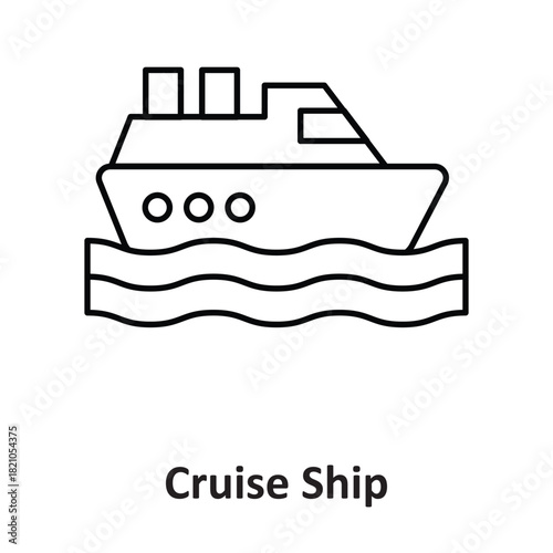 Cruise Ship Vector icon which can easily modify or edit
