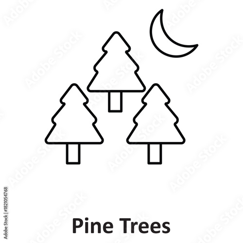  Pine Trees Vector icon which can easily modify or edit