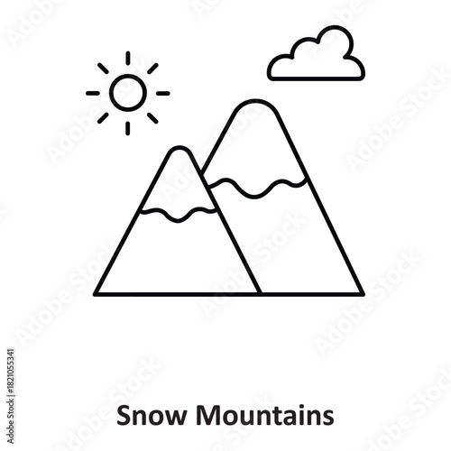 Snow Mountains Vector icon which can easily modify or edit