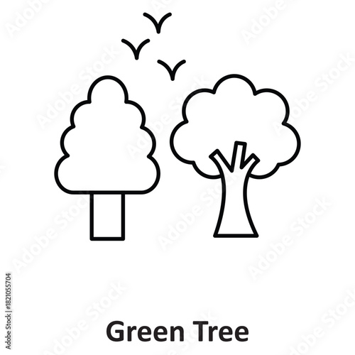 Green Tree Vector icon which can easily modify or edit
