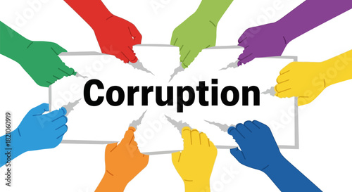 United diverse hands dismantle corruption together towards integrity and justice  for a better