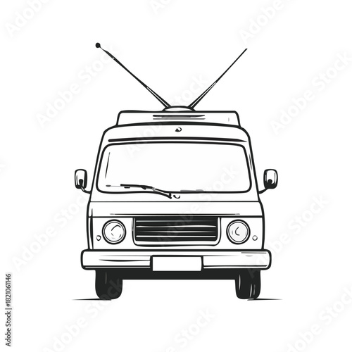 TV van with antenna