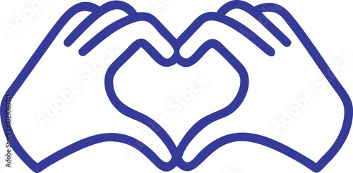 Hands Forming Heart Line Illustration
