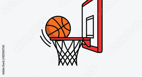 Slam dunk success with this dynamic basketball illustration perfect for sports-themed designs, educational content, and energetic youth projects
