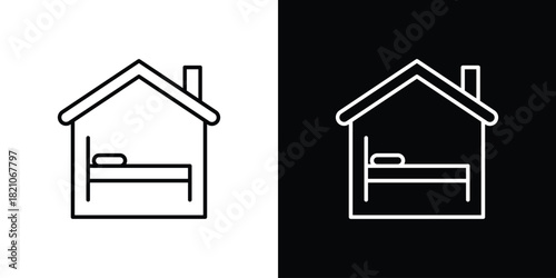Accommodation icons for UI elements. High-quality vector illustration.
