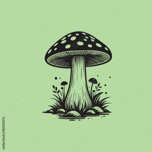 Minimalist mushroom design vector illustration

