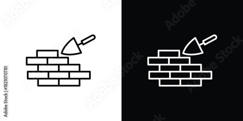 Brickwork icons for UI elements. High-quality vector illustration.