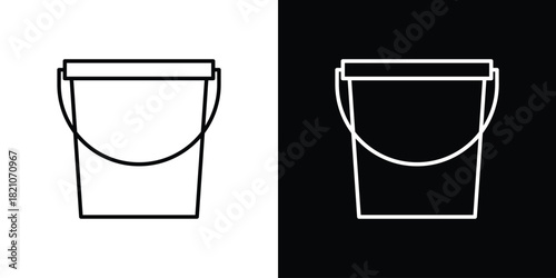Bucket icons for UI elements. High-quality vector illustration.
