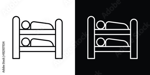 Bunk bed icons for UI elements. High-quality vector illustration.
