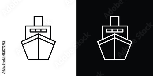 Cargo ship icons for UI elements. High-quality vector illustration.