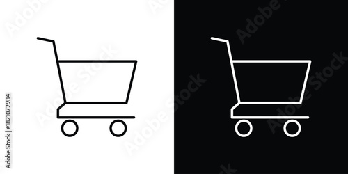Cart icons for UI elements. High-quality vector illustration.