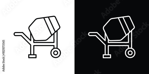 cement mixers icons for UI elements. High-quality vector illustration.