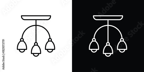 Chandelier icons for UI elements. High-quality vector illustration.