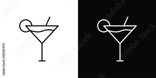 Cocktail icons for UI elements. High-quality vector illustration.