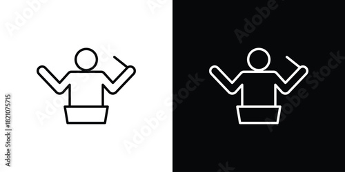 Conductor icons for UI elements. High-quality vector illustration.