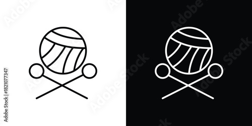 Crochet icons for UI elements. High-quality vector illustration.