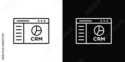 CRM icons for UI elements. High-quality vector illustration.
