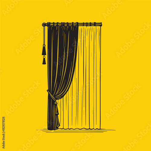 Curtain Design vector illustration
