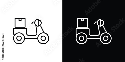 Delivery scooter icons for UI elements. High-quality vector illustration.