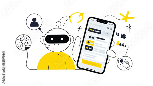 Modern flat design illustration representing accessibility assistance and inclusive support services with clean lines and vibrant colors