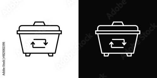 Dumpster icons for UI elements. High-quality vector illustration.