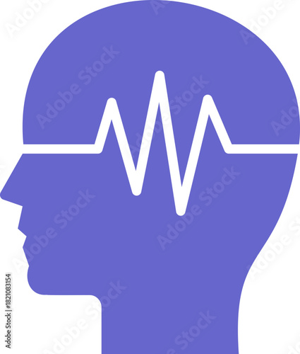Concept illustration representing brain activity and neurological function with clean lines