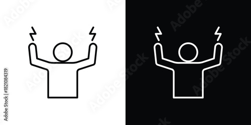 Energized human icons for UI elements. High-quality vector illustration.
