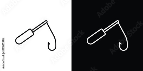 Fishing icons for UI elements. High-quality vector illustration.