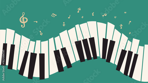 Curved Piano Keyboard