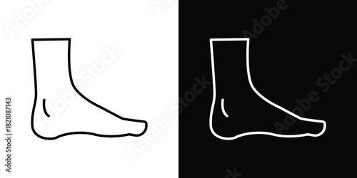 Foot side view icons for UI elements. High-quality vector illustration.