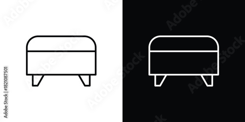 Footstool icons for UI elements. High-quality vector illustration.