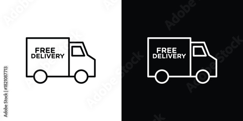 Free delivery icons for UI elements. High-quality vector illustration.