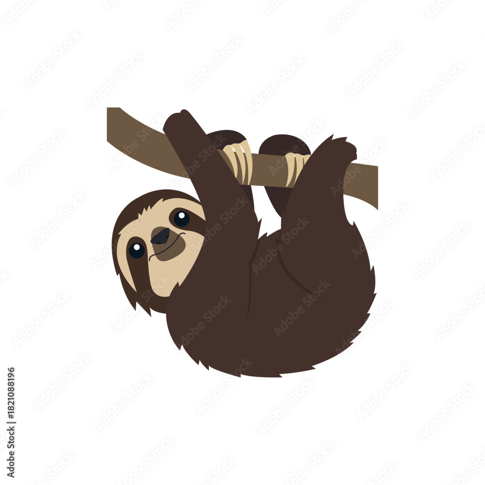 Naklejka premium sloth animal cute emoji symbol sign icon vector illustration isolated flat