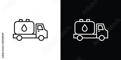Fuel truck icons for UI elements. High-quality vector illustration.